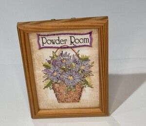 Hand Stitched Powder Room Wall Decor